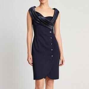 Nipon Boutique Vintage Elegant Cocktail Formal Wrap Black Party Dress, Women 10